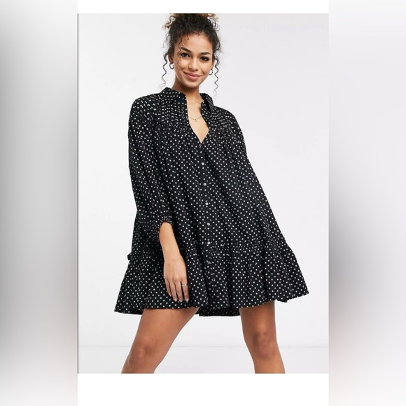 Free People Dresses & Skirts - Free People Black Full Swing Mini-Dress…